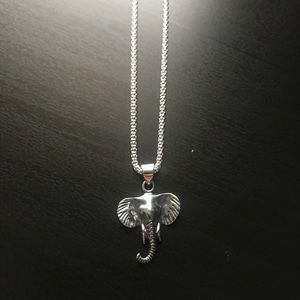Real Silver Elephant Pendant And Silver Chain